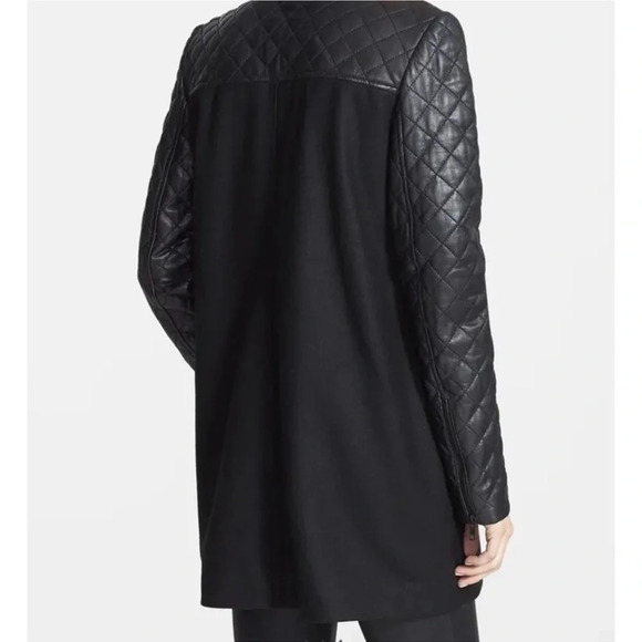 Trouve Quilted Leather Asymmetrical Zip Jacket - Picture 3 of 14